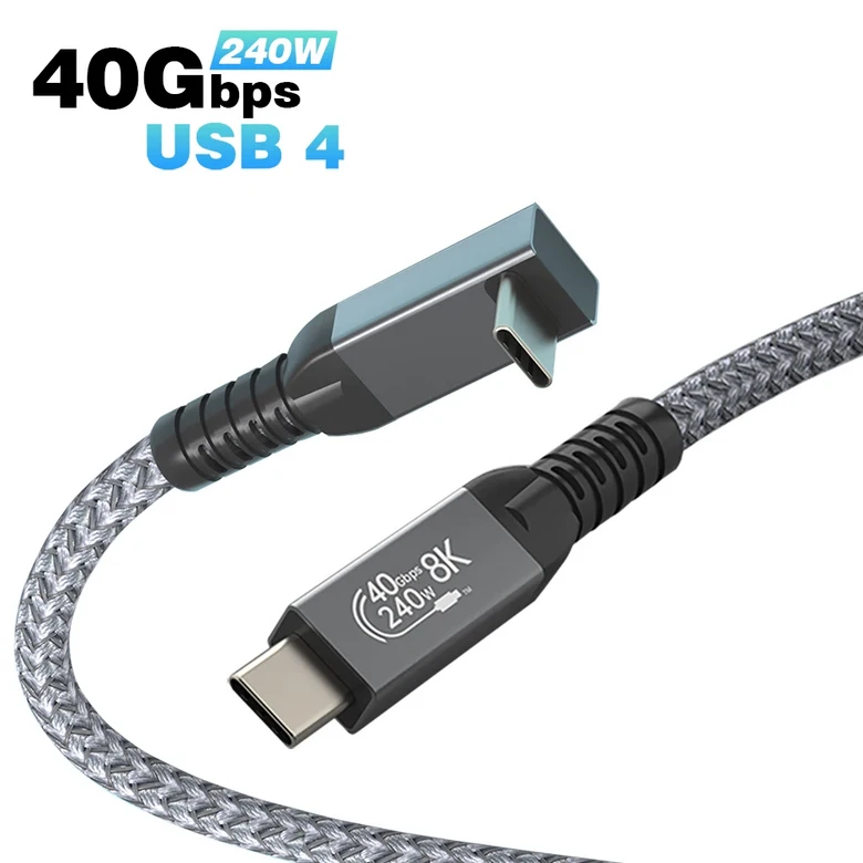 UGOURD USB 4 40Gbps 케이블 Thunderbolt4 유형 c 팔꿈치 90도 각도 240W C eGPU ssd 상자 ACASIS 용 남성- 20,500원