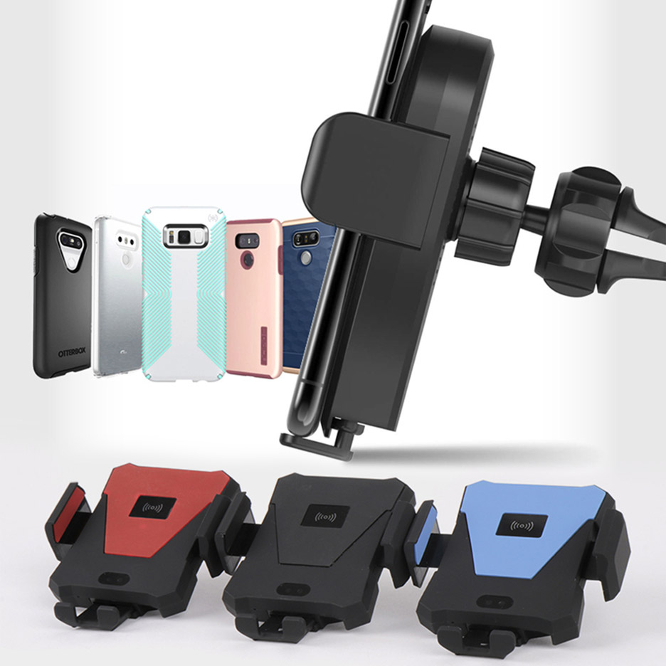 카테크 와이즈 센서 무선충전 거치대 차량용 스마트폰 고속충전, 레드, 1개 44,500원