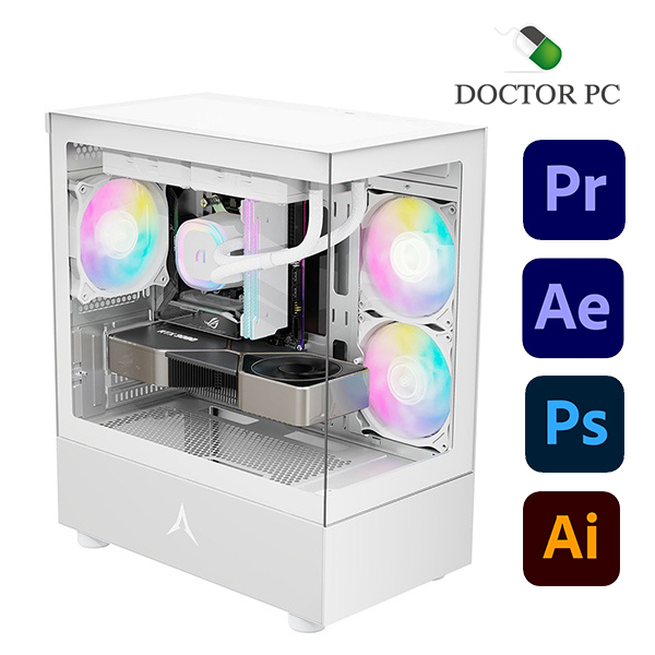 닥터PC 4K 영상편집 컴퓨터 조립PC 동영상 게이밍 프리미어프로 스케치업 유튜브 방송용 스케치업, 화이트, 500GB, 16GB, WIN11 Home, 지포스 RTX 3050, 옵션1. Ultra5 225 1,523,000원