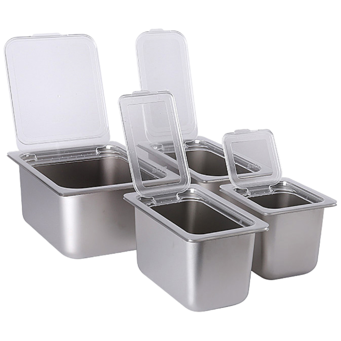 마더쿡 업소용 스텐 밧드 바트 사각용기 본체 + 투명 이지커버 1세트 식당 주방용 스테인리스 용기, 1개, 이지커버 + 1/6 깊이(2) 6.2cm 1세트 8,900원