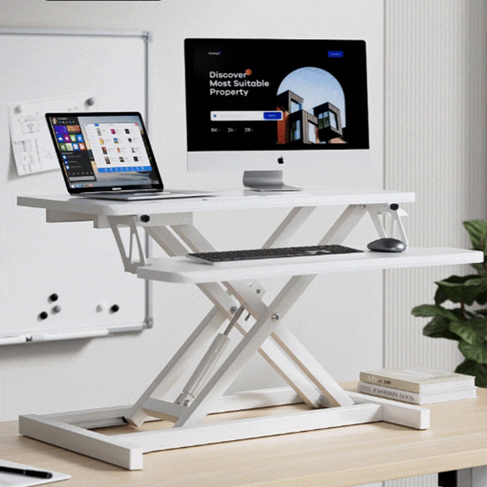 아우스 높이조절 스탠딩 책상 스탠워크 거치형 모션데스크 스탠딩 컴퓨터 책상높이조절 유압식 높낮이조절 스탠워크, 블랙 79,800원