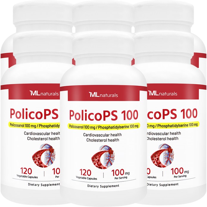 [미국빠른직구] 신제품 마이라이프 내추럴스 폴리코PS 100 (포스파티딜세린 100mg + 폴리코사놀 100mg), 6개, 120정 97,220원
