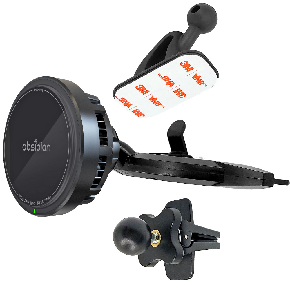 옵시디언 차량용 CD슬롯 Qi2 맥세이프 e쿨링 핸드폰 고속 무선충전 거치대 47,800원