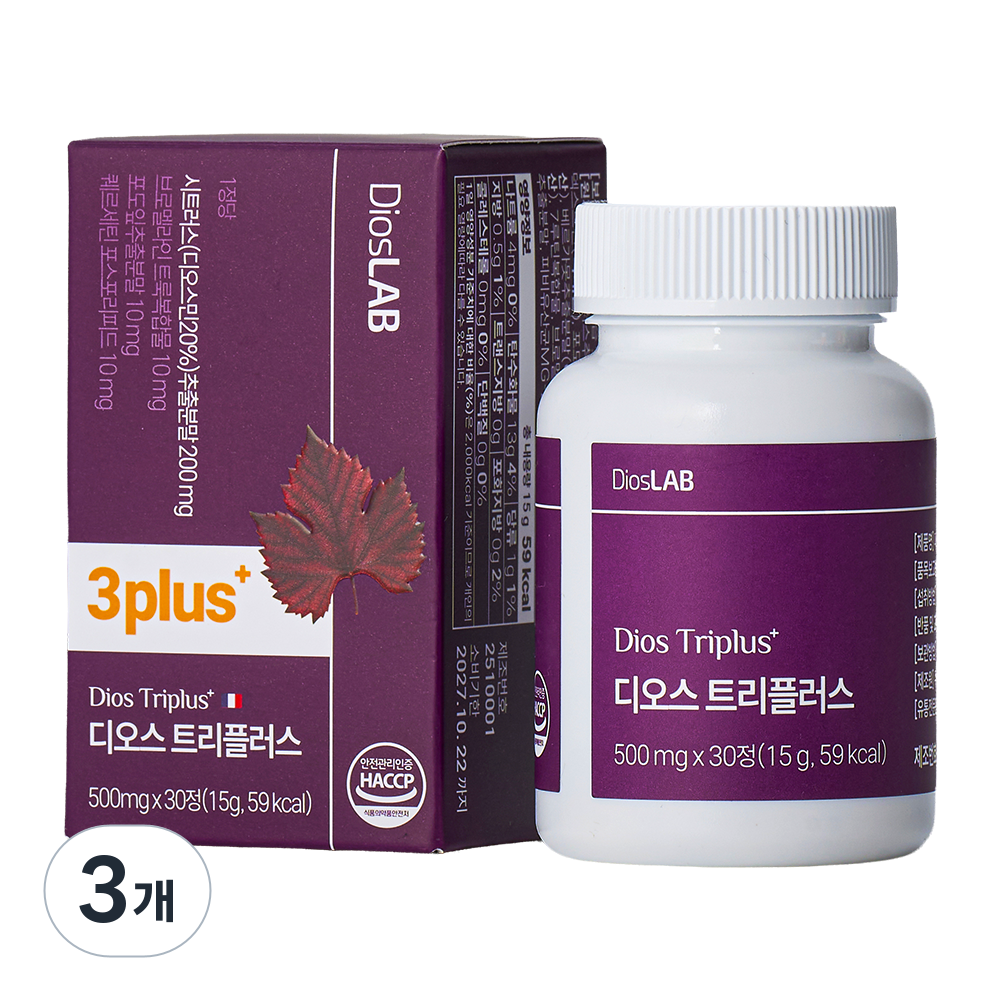 디오스트리플러스 제로컷 적포도 붓기 부종 혈류 개선 하체 정맥 혈관 탄력 강화, 15g, 3개 96,000원