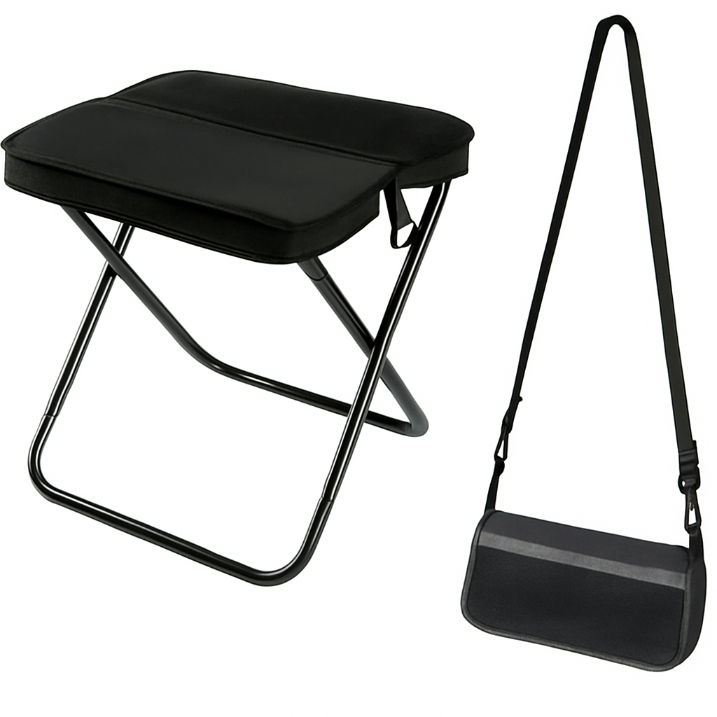 소소해 초경량 크로스백 휴대용 접이식 의자, 블랙 14,000원