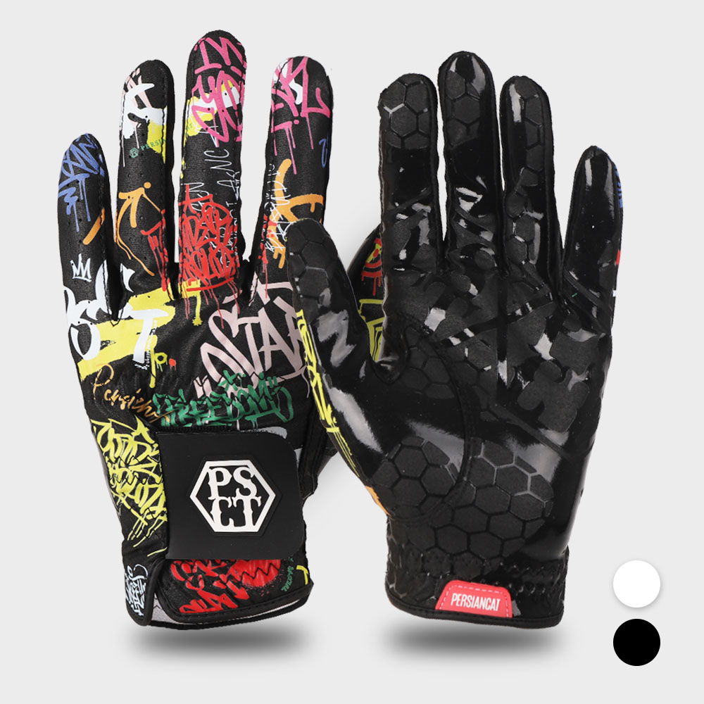 페르시안캣 그래피티 논슬립 골프장갑 여자 양손(P5FFGL01), 화이트(P5FFGL01), 1개 50,000원