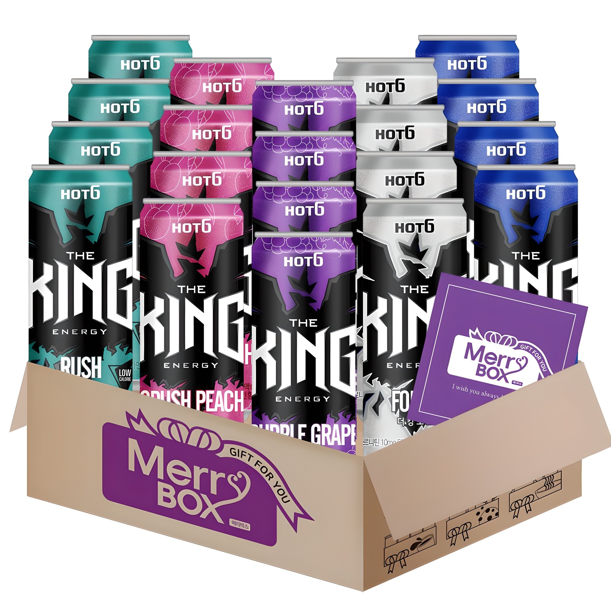 핫식스더킹 에너지드링크 세트 4호20개 (포스4+러쉬4+퍼플4+피치4+파워4)+메세지카드 28,900원