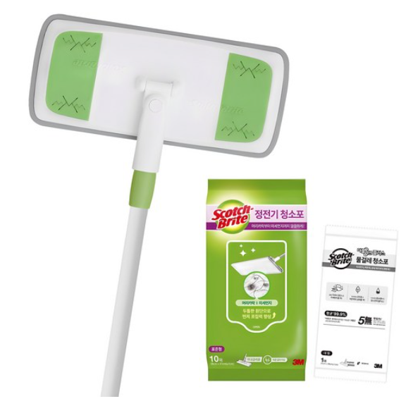 스카치브라이트 이지클린 막대걸레 표준형 + 정전기청소포 10매+물걸레청소포 1매 78,000원