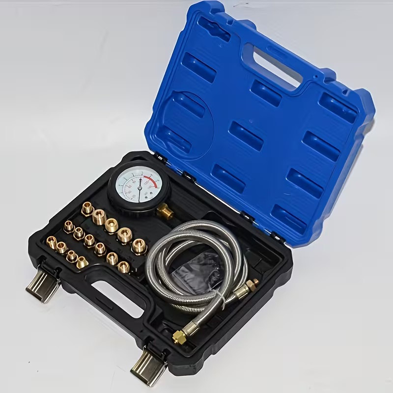 17종 세트 자동차 유압 테스트기 세트 자동차 오토바이 트럭 선박용 연료 탱크 압력계 검사 도구, 1개, 푸른 검정색 43,000원