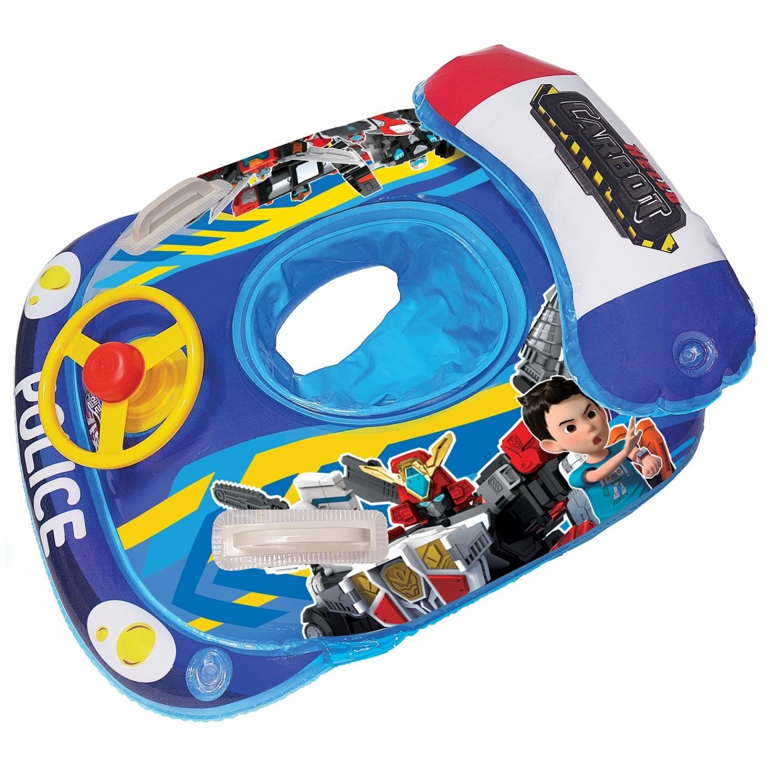 [ KOS ] 헬로카봇 경찰차보행기튜브 유아 핸들 손잡이 등받이 자동차보행기 물놀이튜브, 1개, 혼합색상 23,940원