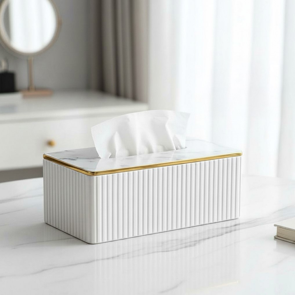 일상가 고급스러운 프리미엄 가죽 모던 심플 티슈 케이스 커버, 화이트 25,900원