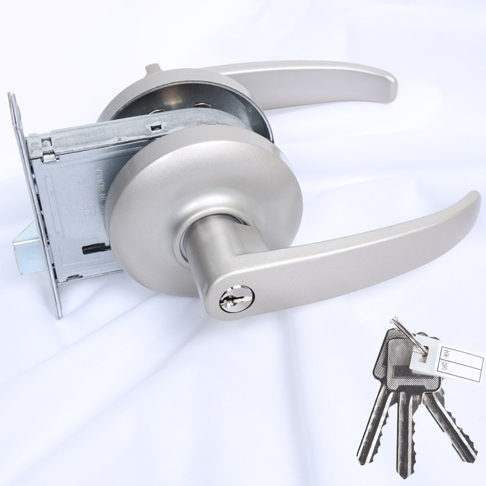 현관문 방화문 철문 손잡이 레버형 열쇠 포함, 2개, 은색 24,900원