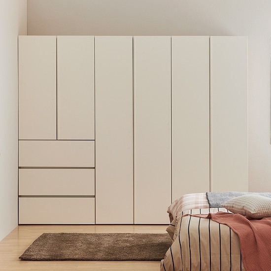 한샘 바이엘 소프트 옷장세트 데일리서랍형 140cm~350cm(높이216cm) 크림화이트 16종 780,800원