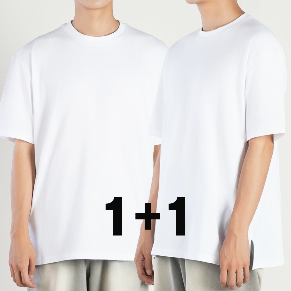 FITOJIM 레이어드 20수 면 트임 반팔 티셔츠 2장세트 11,000원