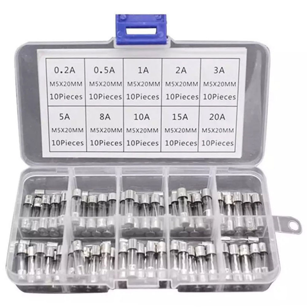 진주바다 차량용 휴즈 세트 유리관휴즈 5X20mm 10종 100개 세트, 1개 5,300원