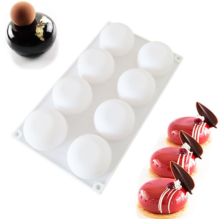 [드그라쎄]실리콘몰드 - 볼록 원형 몰드 8구 8,500원