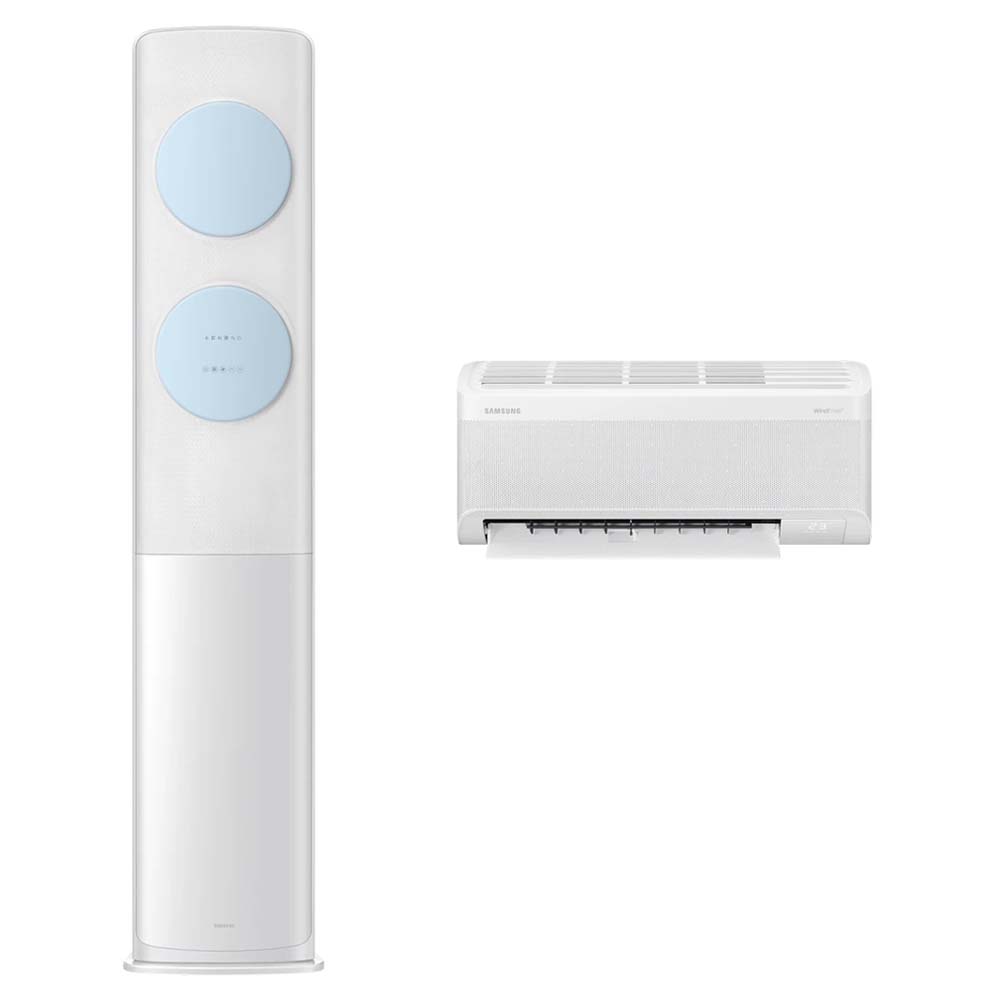 삼성전자 56.9㎡(17.2평) + 18.7㎡(5.7평) BESPOKE AI 무풍 클래식 홈멀티형 에어컨 AF70F17D11LRZ + 리모컨 세트 방문설치, 현재가 1,929,000원