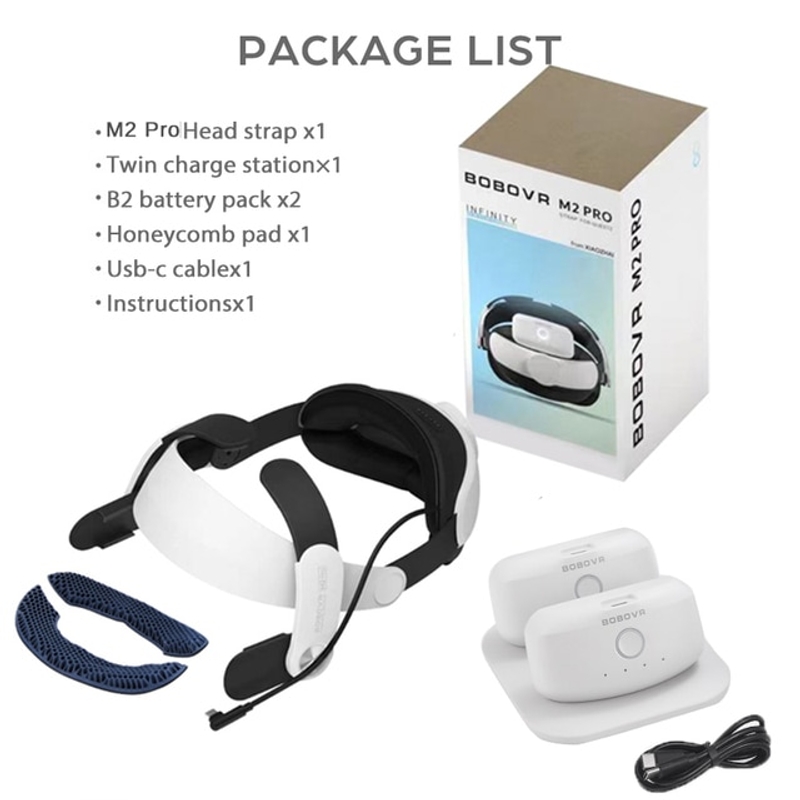 VR bobovr m2 pro 오큘러스 퀘스트 2 용 배터리 헤드 스트랩 meta 퀘스트2 vr 액세서리 용 5200mah 배터리 팩이있는 엘리트 헤일로 226,800원
