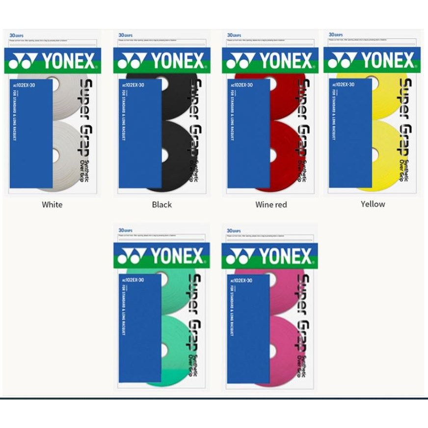 요넥스 AC102EX 30개입 배드민턴 테니스 슈퍼 화이트 그립, 화이트, 1세트 58,000원