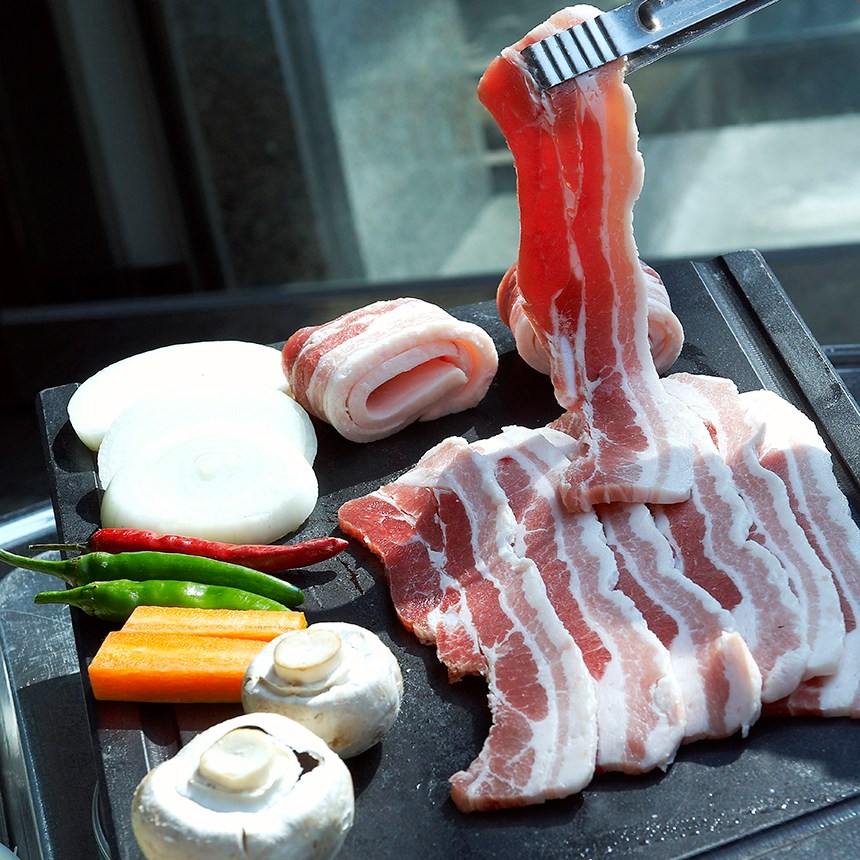 힐링미트 프리미엄 듀록삼겹살 스페인산 숯불구이용 2cm, 1kg, 1개 21,000원