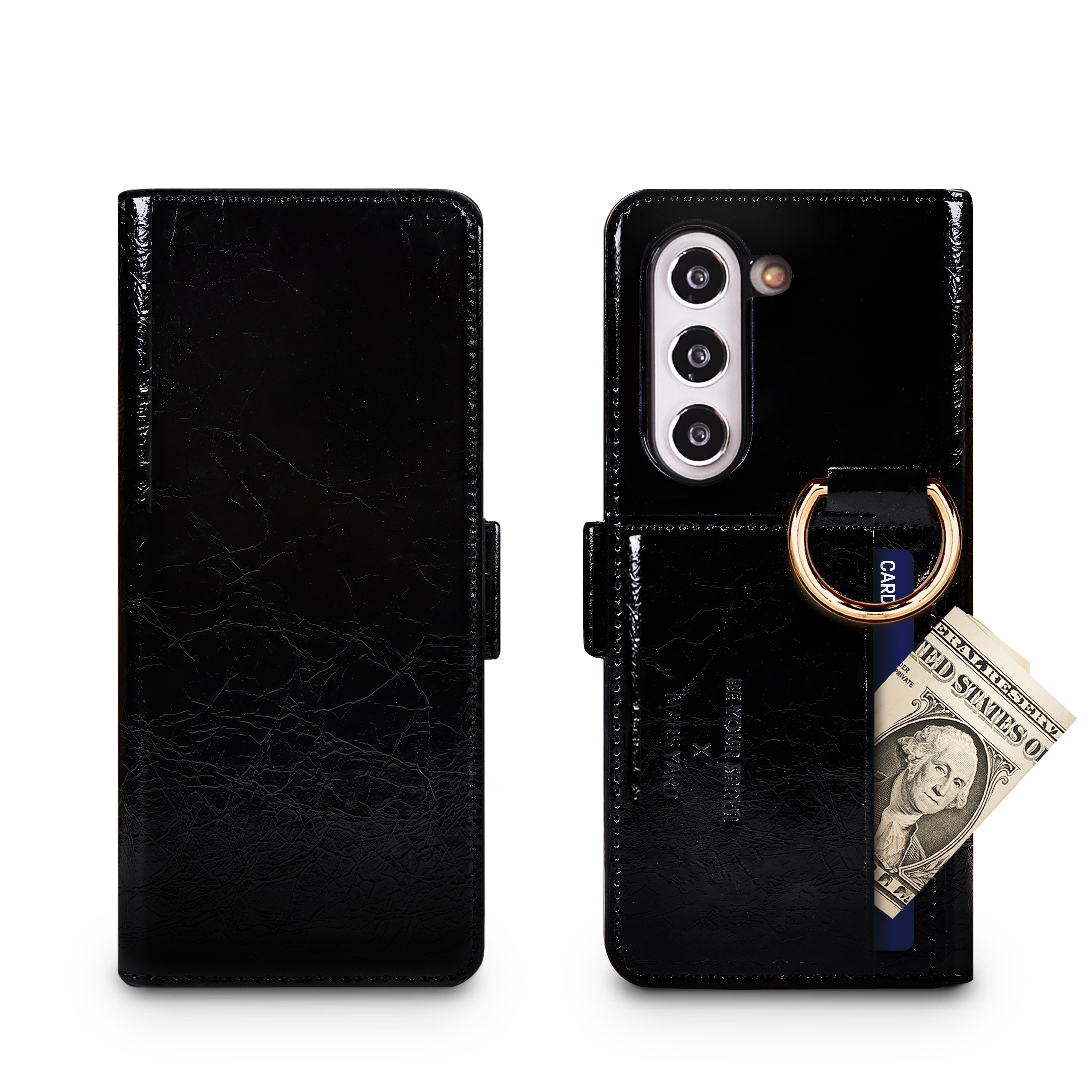 비유어산타 전자파 차단 천연가죽 핑거그립 카드수납형 Z폴드5케이스 마스야드 73,690원