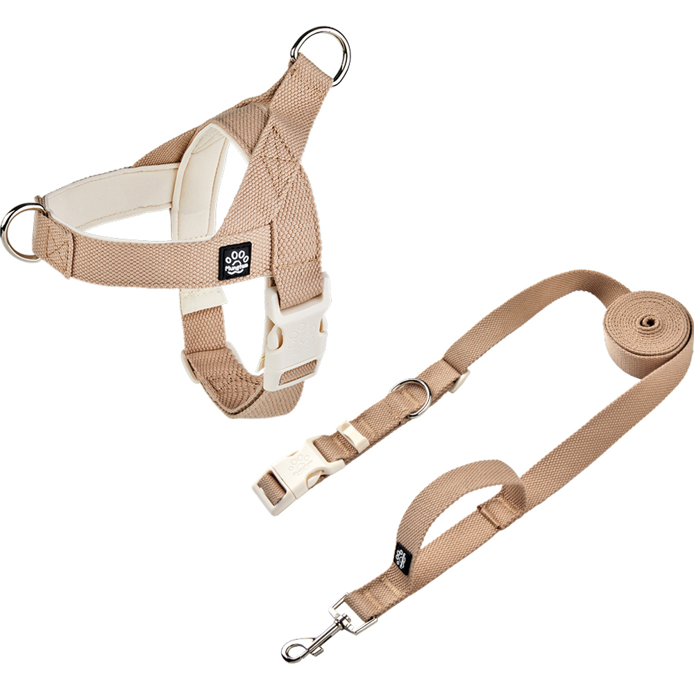 멍템 팔레트 하네스 + 핸즈프리 리드줄 세트, 파스텔 베이지, 1개 36,800원