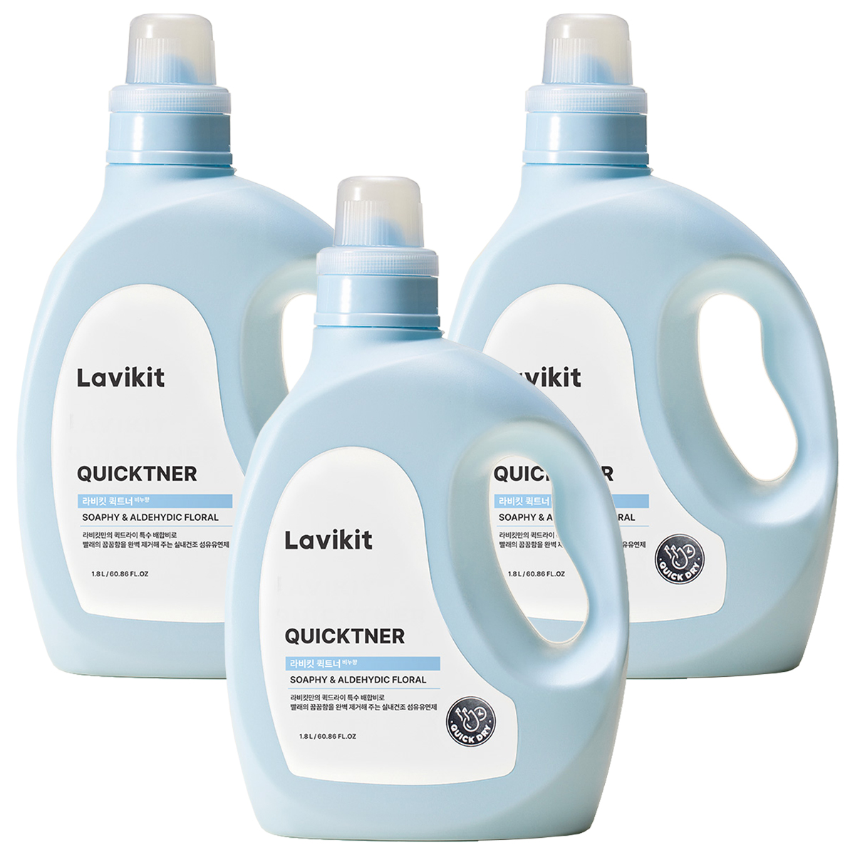 라비킷 퀵트너 섬유유연제 비누향 본품, 1.8L, 3개 53,700원