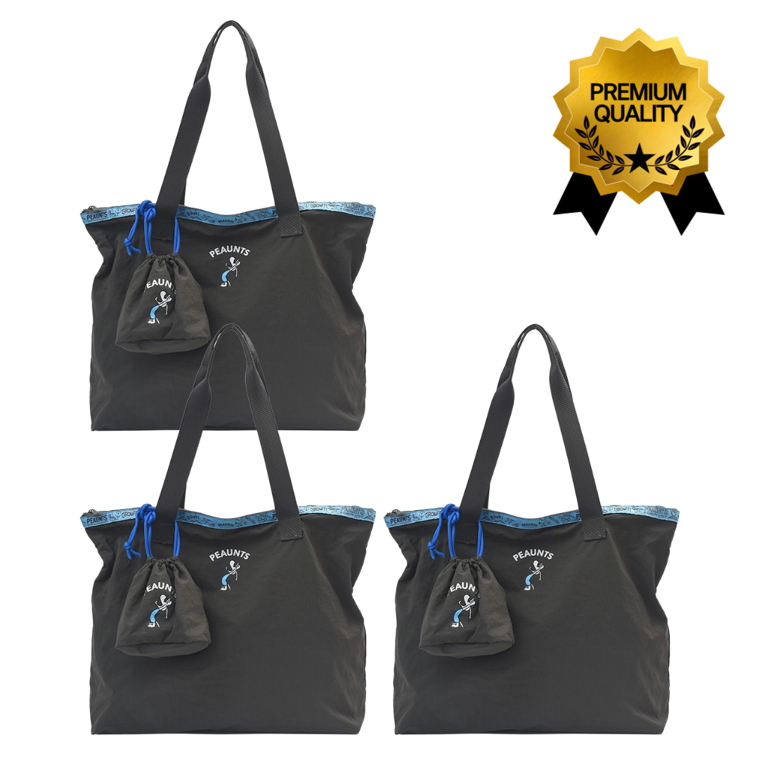 {당일배송} 차차앤코 센스폭발 고퀼리티 업그레이드 스누피에코백+파우치세트 초경량 대용량 데일리백 캐리어연결보조백 85,960원