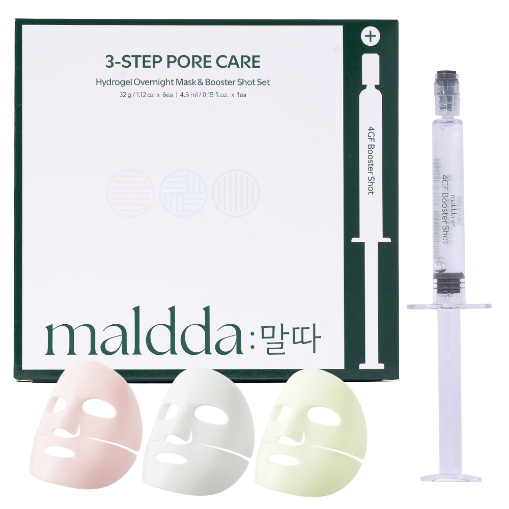말따 3스텝 모공케어 콜라겐 하이드로 겔 오버나이트 마스크팩 앤 부스터샷 세트 스피큘 리들샷 수면팩, 1개, 3개입 13,800원