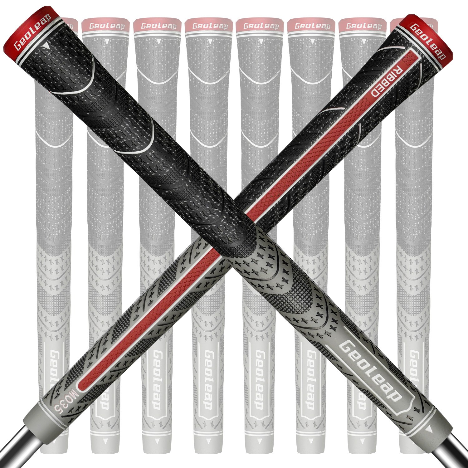 Geoleap 골프 그립 - 백 리브 개선된 제어, 다중 화합물 고무 및 코드 하이브리드 골프 클럽 그립, 10개, 회색 47,500원
