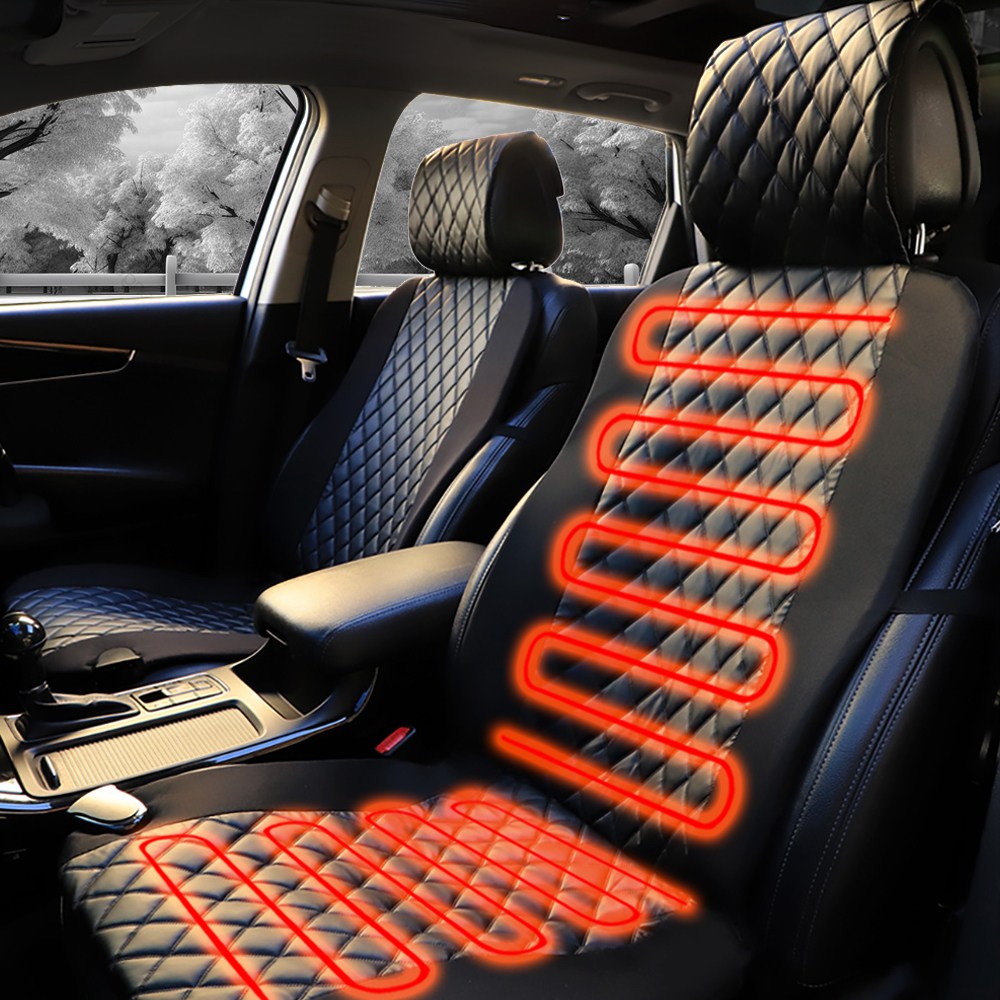 카모아 블랙 퀼팅 차량용 열선시트&뒷좌석 온열매트 자동차 온열시트, 블랙 퀼팅, 1개 35,900원