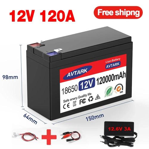 리튬 다리미 인산염 배터리 팩 태양열 보트용 내장 BMS 12.6V 충전기 12V 45Ah 50Ah 100Ah 120Ah 신제품 20,600원