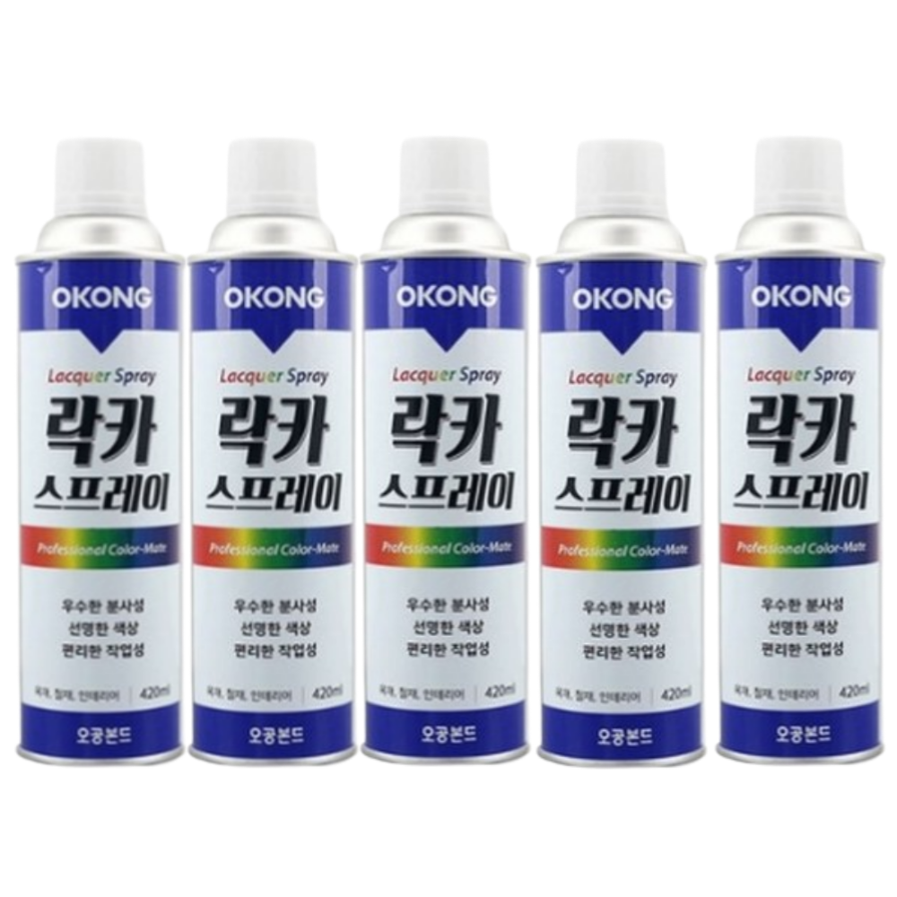 오공 락카 스프레이 페인트 단색, 아이보리색, 420ml, 5개 17,800원