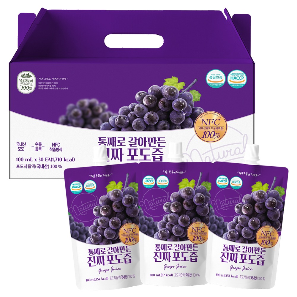 유기농마루 정품 국내산 통째로 갈아만든 진짜 포도즙 24,570원