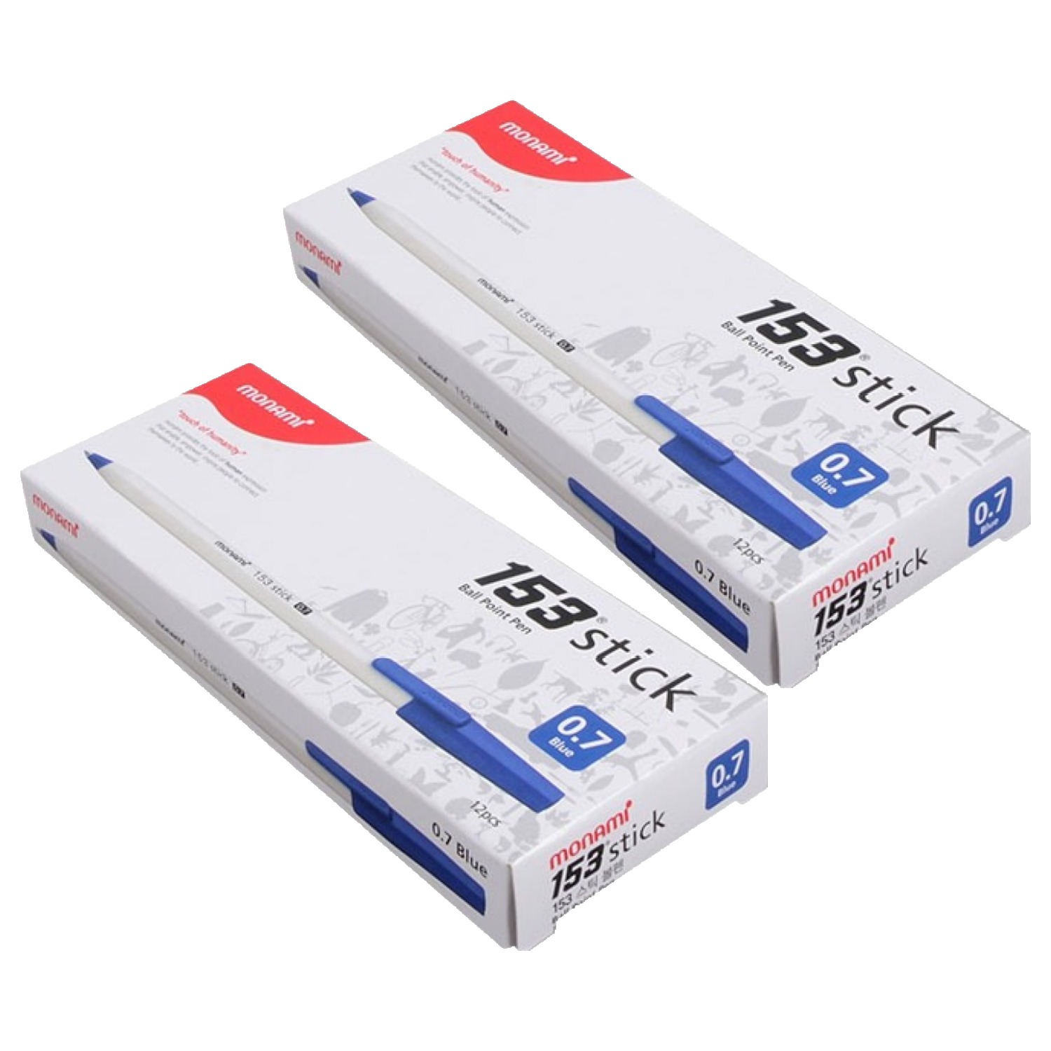 모나미 153 스틱 유성볼펜 0.7mm x 12p 7,450원