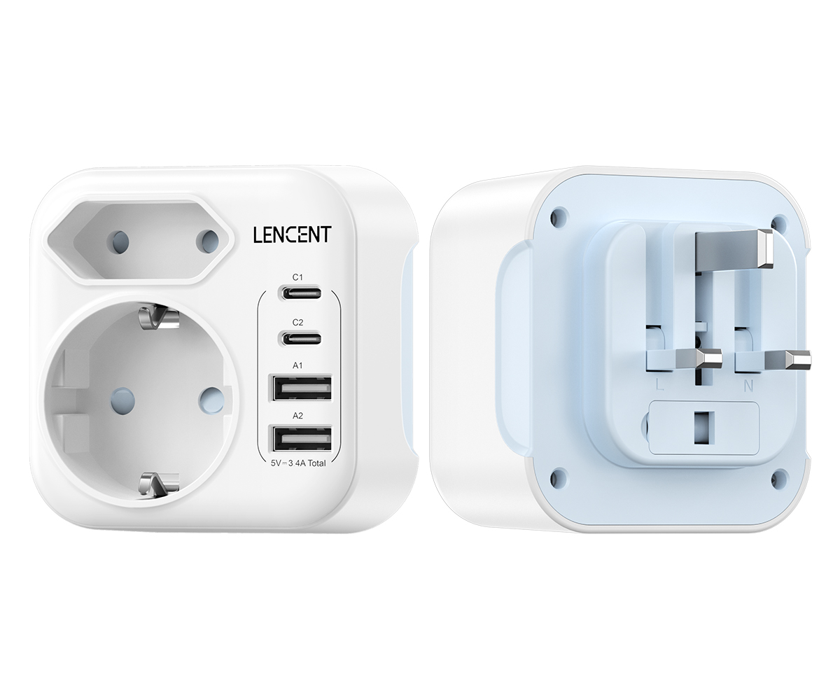 렌센트 해외 여행 전용 접이식 어댑터 한국 영국/홍콩/싱가포르/말레이시아/두바이/마카오 변환 Type G 플러그 여행용 멀티어댑터 화이트 PA030EUUK 26,900원