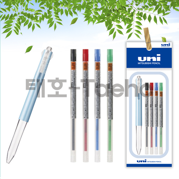 유니 스타일핏트 4색 홀더 UE4H-227 + 0.28mm 리필 세트 10,500원