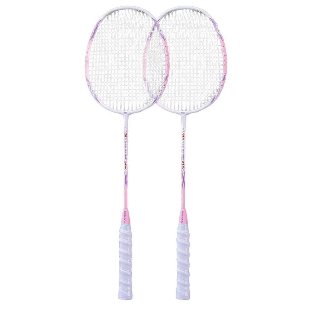 베스트셀러 가정 운동 필수템 고탄성 카본 배드민턴 라켓 세트 고내구성 범용 초보자 성인 공용 셔틀콕 증정, 1세트, 핑크 카본 배드민턴 라켓 52,880원