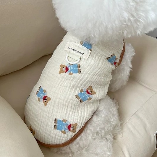 멍케어 강아지옷 베이비 코튼 민소매 하네스옷 8,980원