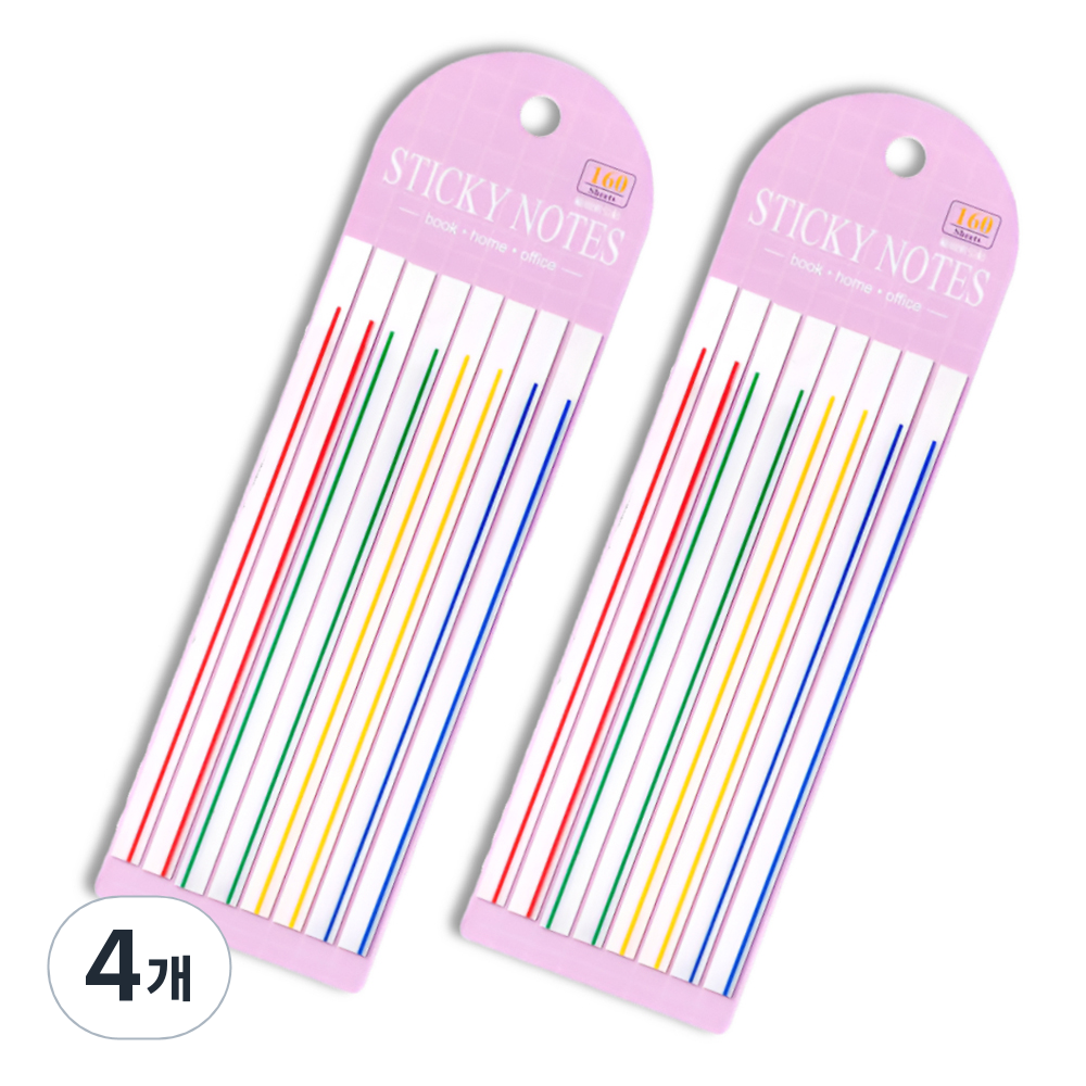 하비스페이스 롱 얇은 플래그 라인 인덱스 스티커 160매 세트, 4개 11,500원
