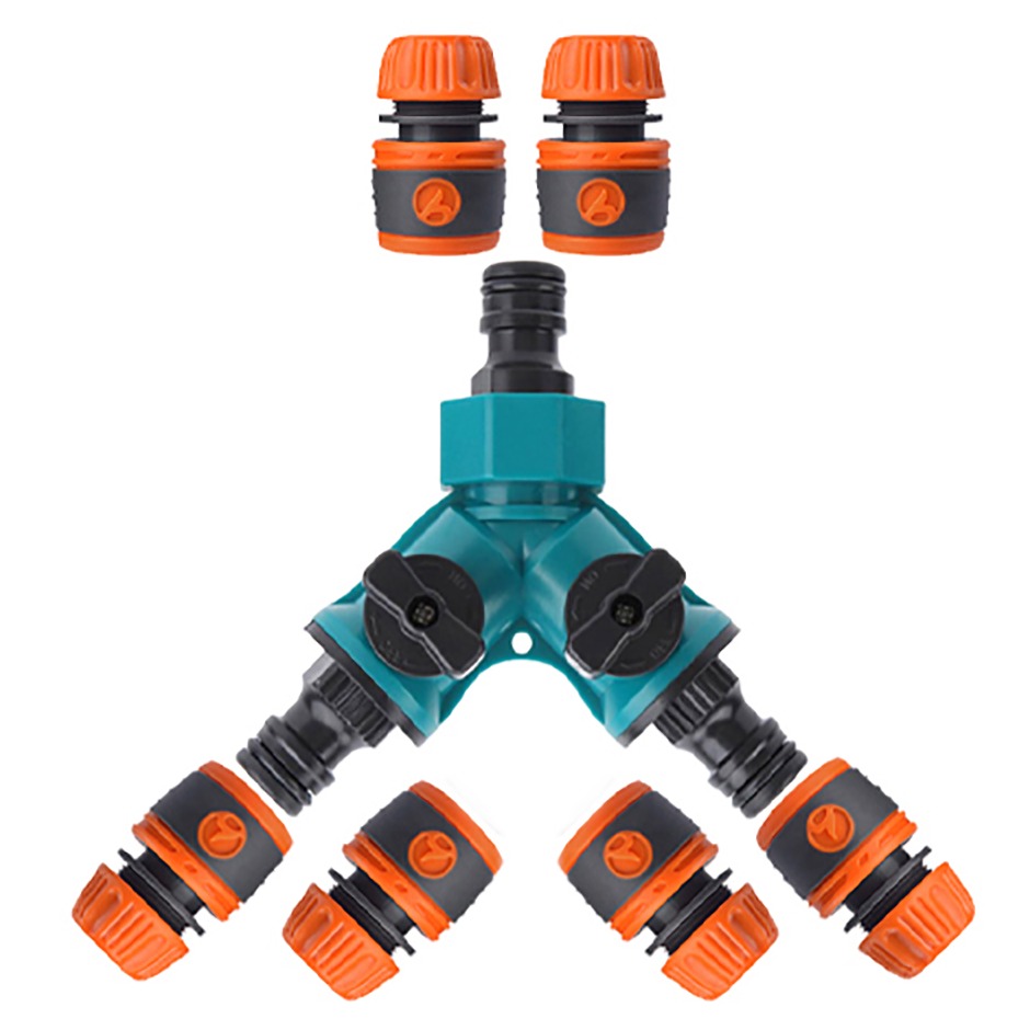 길그리 3구 Y자 밸브형 호스 분배기 + 원터치 어댑터 12~16mm 6p 세트 11,510원