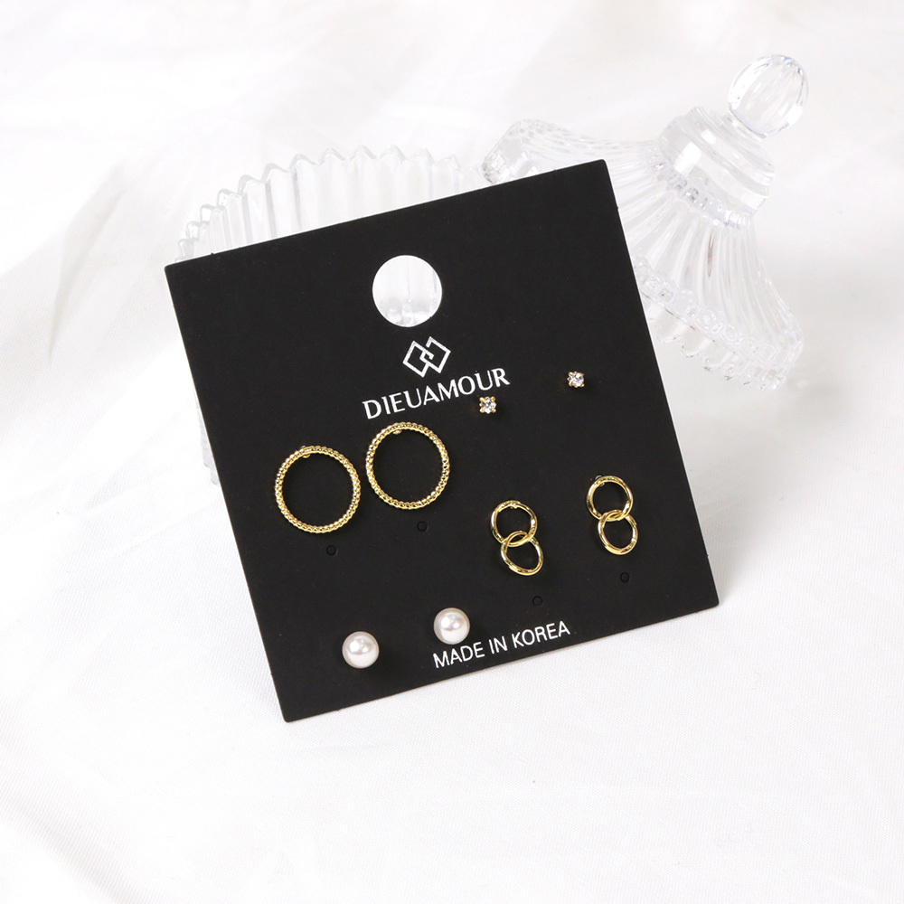 디유아모르 여성용 원형 큐빅 진주 데일리 포인트 귀걸이 12p 세트 19,000원