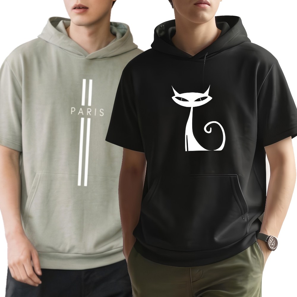 유투 국산 오버핏 캣 반팔 후드티 빅사이즈 큰옷 여름 후드 4XL 25,900원