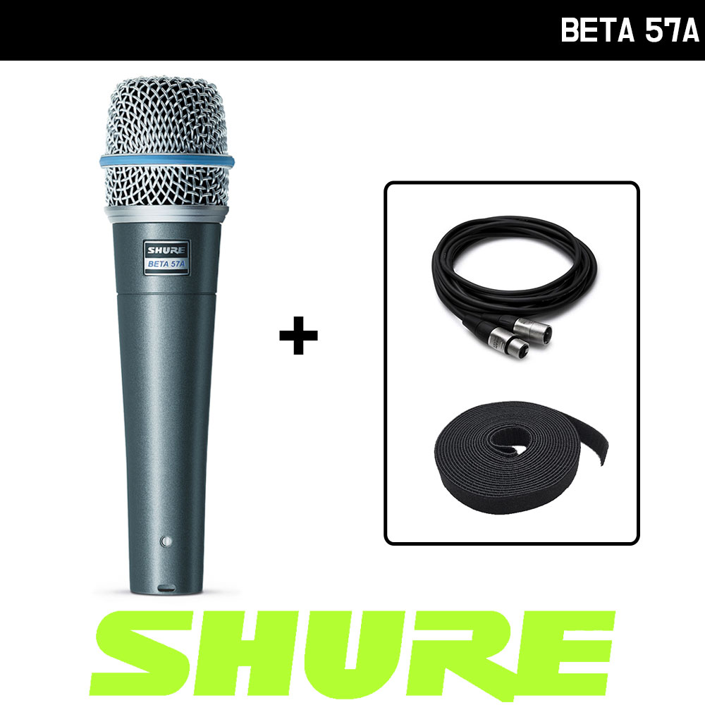 SHURE BETA57A 유선 마이크 슈어 보컬용 다이나믹 마이크 케이블 패키지 [벨크로3M증정] 219,000원