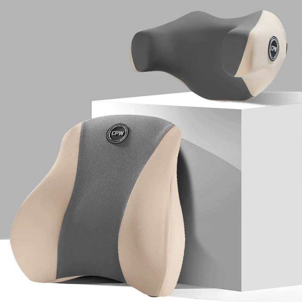 크로니클 전차종 호환 차량용 풀라운드 커브 지지 목 + 허리 쿠션 세트, 베이지그레이, 1세트 53,930원