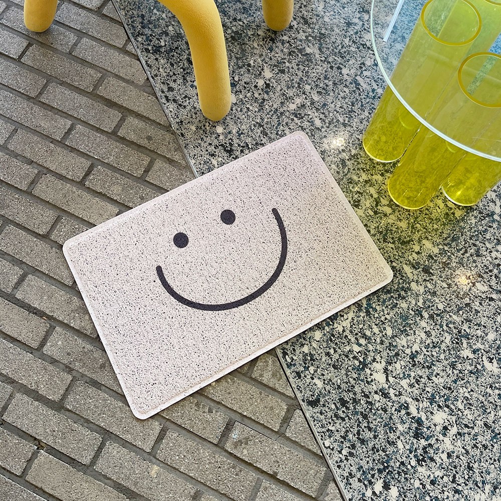 사라하우스 스마일 코일매트 현관 바닥 발판 출입구 발매트, 라이트베이지_스마일, 1개 9,900원