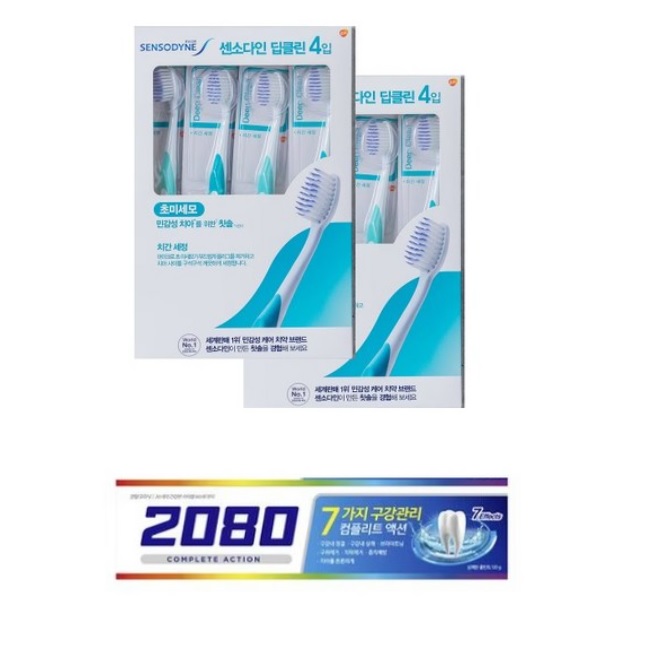 센소다인 딥 클린 칫솔 8통 앤 2080치약 18,990원