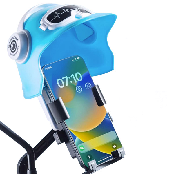 튼튼한 fooi 오토바이 헬멧 스마트폰 거치대 햇빛 빗물 가리개 자전거 전동킥보드 만족도1위, 오토바이용-블루, 1개 10,900원