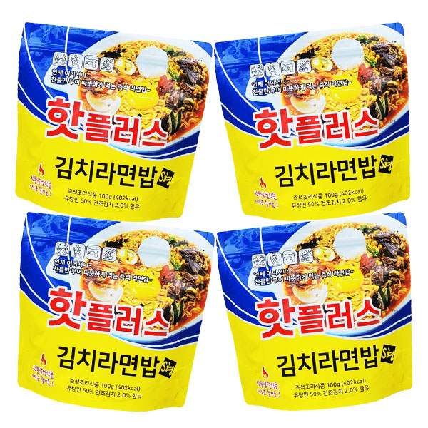 핫플러스 발열도시락 김치라면밥, 4개, 100g, 현재가 20,100원