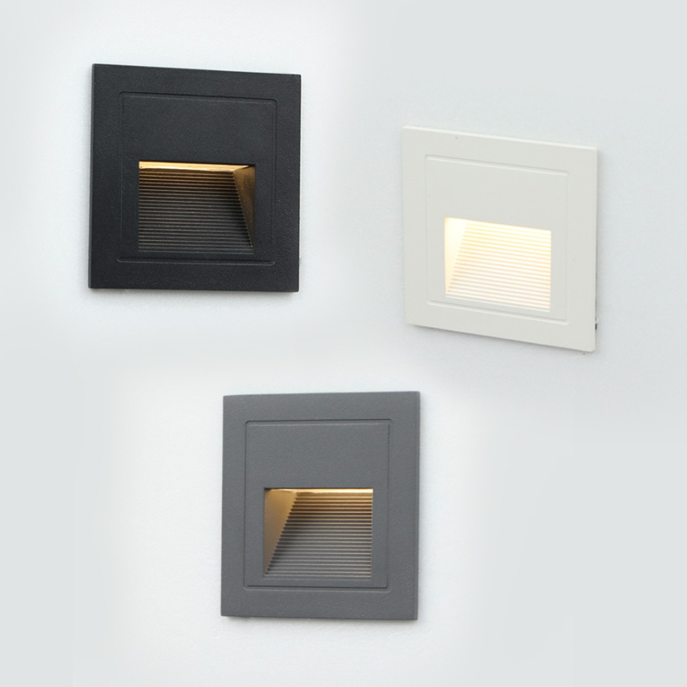 [재경조명] 더쎈 LED 에코 정사각 스텝 매입등 3W 플리커프리 방수 방진 족등 발목 계단 벽등 12,000원